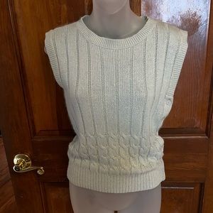 Women’s Vintage Silk & Angora Sweater Vest. Size Small. Very light shade of mint